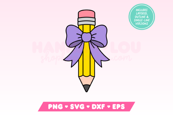 Download Teacher Pencil SVG with Coquette Bow - Teacher Collection