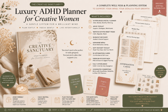 Download Luxury ADHD Wellness Planner Bundle - Luxury Collection