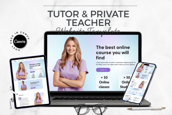 Download Tutor and Private Teacher Canva Website - Teacher Collection