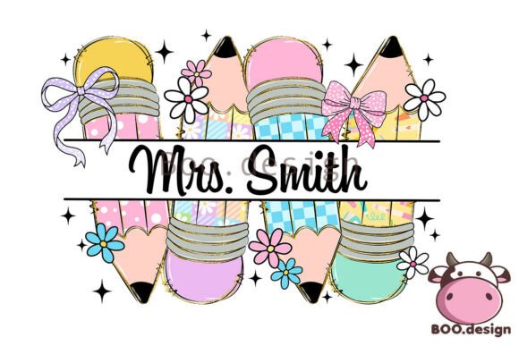 Download Preppy Pencil Custom Name Teacher Png - Teacher Collection