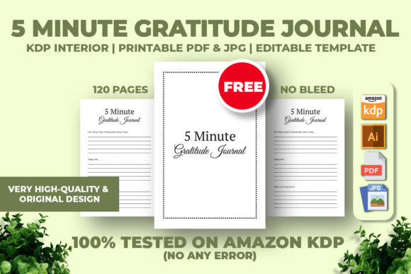 Download 5 Minute Gratitude Journal KDP Interior - Gratitude Collection